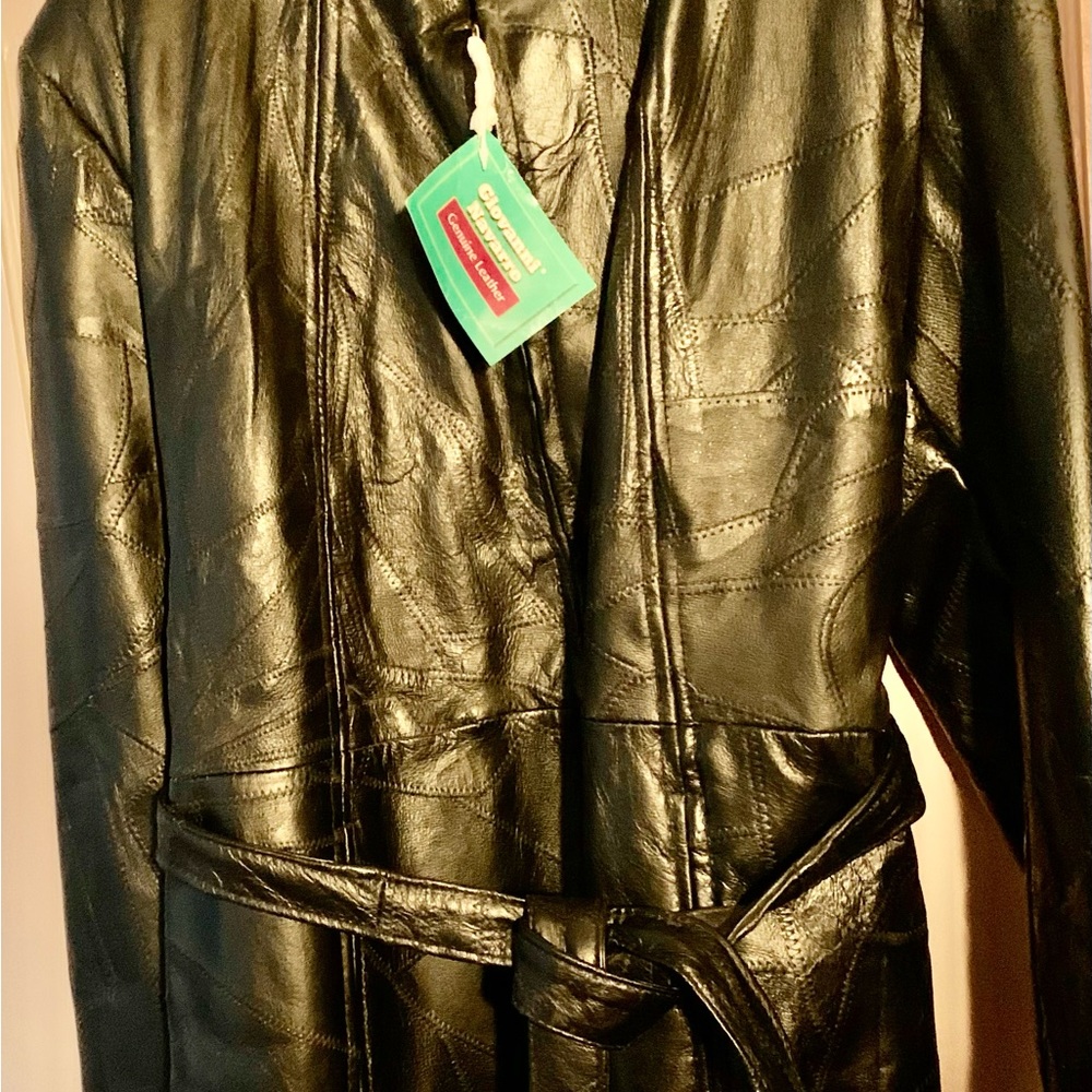 Leather jacket, patchwork style, brand new - Picture 4 of 4